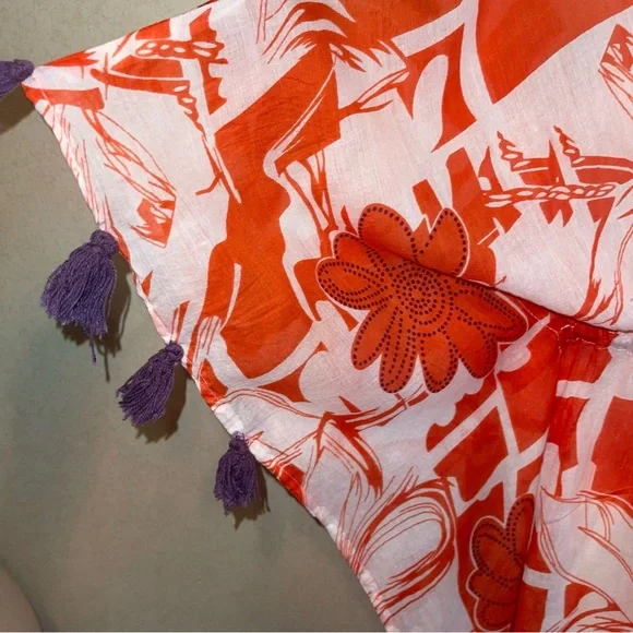 Beach By Exist Red and White Swim Coverup - Picture 4 of 5